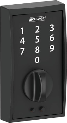 Grade 2 Touchscreen Deadbolt Lock, Touch Series, Century Trim, Matte Black Finish